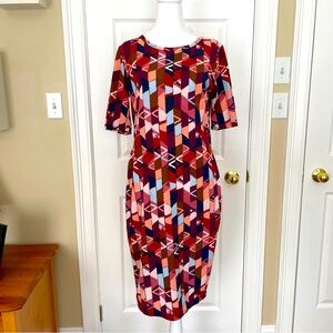LuLaRoe Women’s Julia Dress Size M, Multicolor Contemporary Design